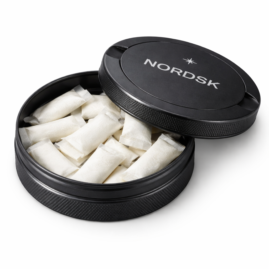 NORDSK Black Snus Tin for keeping pouches fresh