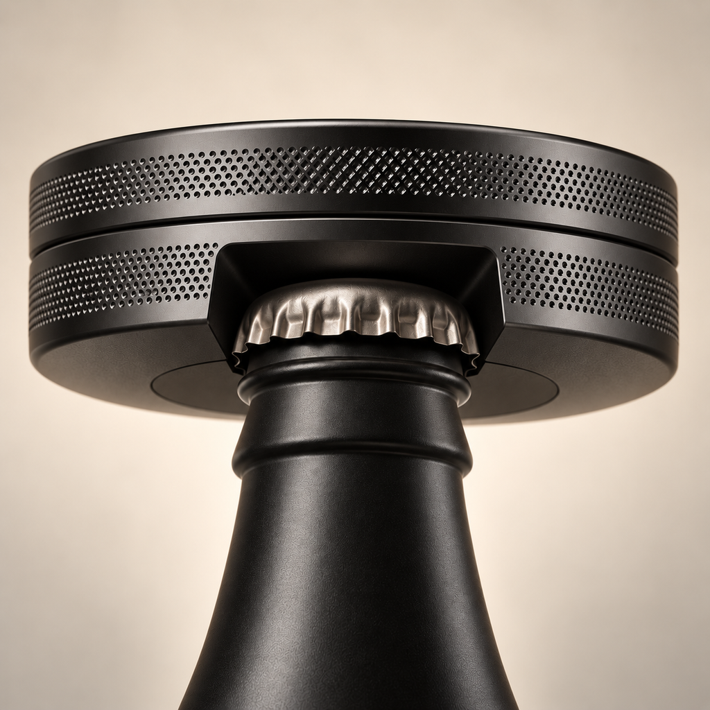 NORDSK Utility Matte Black snus tin using integrated bottle opener. Premium Snus tin designed in Stockholm